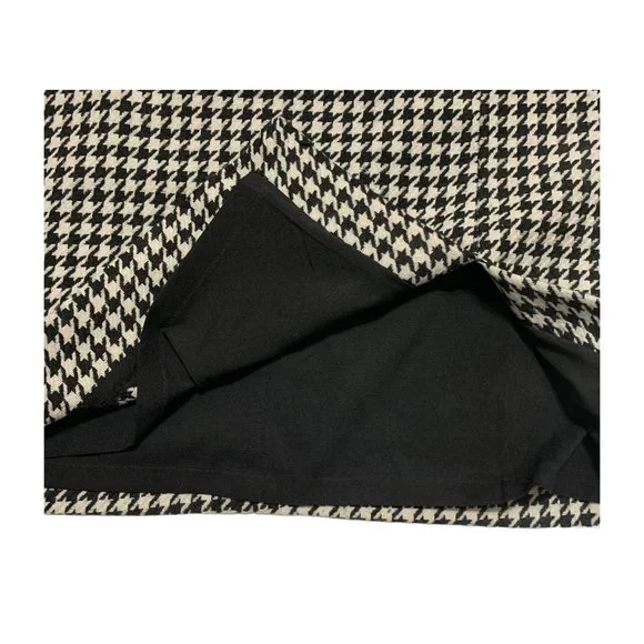 WHBM 6 Houndstooth Lined Wool Blend Skirt White House Black Market Alabama - Picture 2 of 5